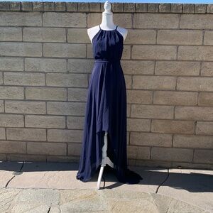 Maria Bonita Navy Blue Formal High-low Dress